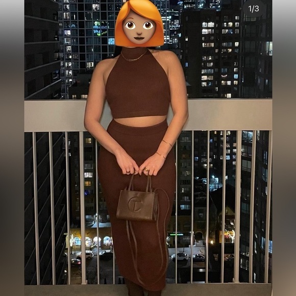 Sabrina Sweater skirt set Color Brown Size Small NWT - Picture 4 of 12